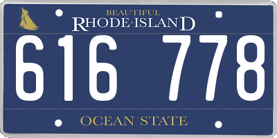 RI license plate 616778