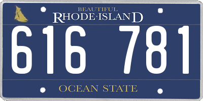 RI license plate 616781