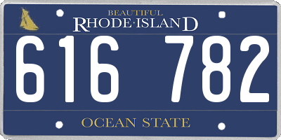 RI license plate 616782