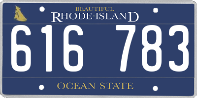 RI license plate 616783