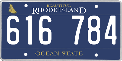 RI license plate 616784