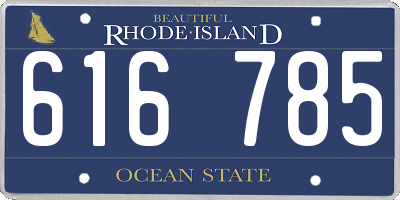 RI license plate 616785