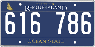 RI license plate 616786
