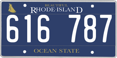 RI license plate 616787