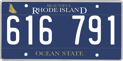RI license plate 616791