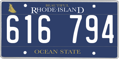RI license plate 616794
