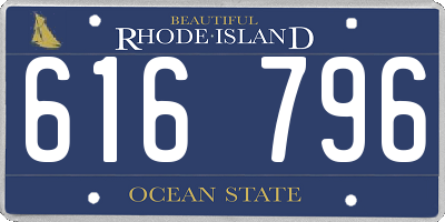 RI license plate 616796