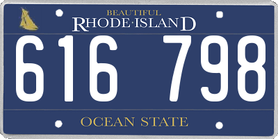 RI license plate 616798