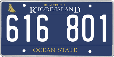 RI license plate 616801