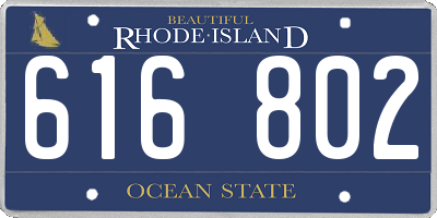 RI license plate 616802