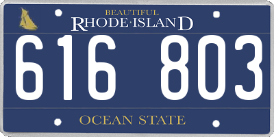 RI license plate 616803