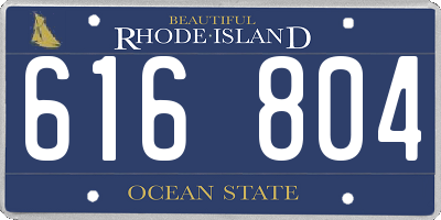 RI license plate 616804