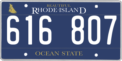 RI license plate 616807