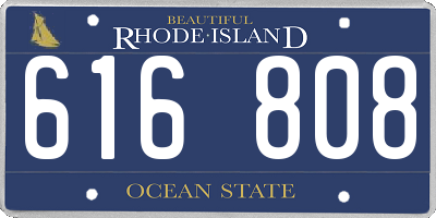 RI license plate 616808