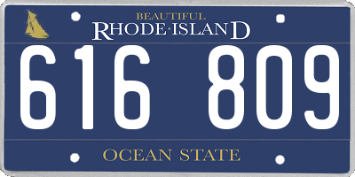 RI license plate 616809