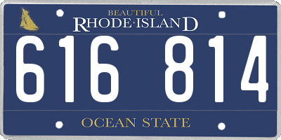 RI license plate 616814