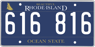 RI license plate 616816