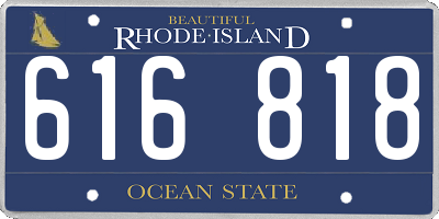 RI license plate 616818