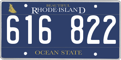 RI license plate 616822