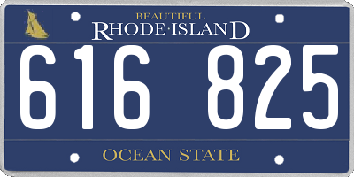 RI license plate 616825
