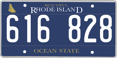 RI license plate 616828