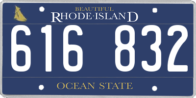 RI license plate 616832