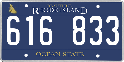 RI license plate 616833