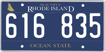 RI license plate 616835