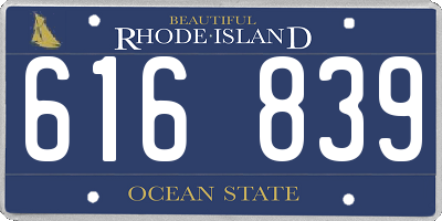 RI license plate 616839