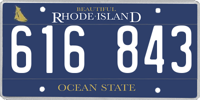 RI license plate 616843