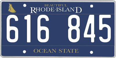 RI license plate 616845