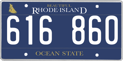 RI license plate 616860