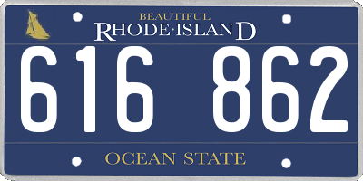 RI license plate 616862