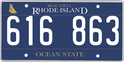 RI license plate 616863