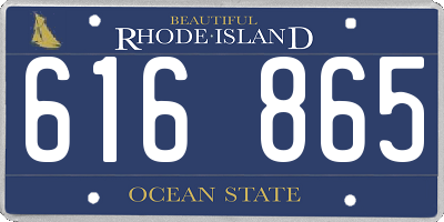 RI license plate 616865