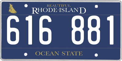 RI license plate 616881