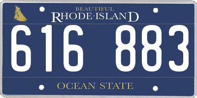 RI license plate 616883