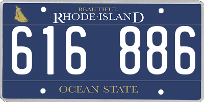RI license plate 616886