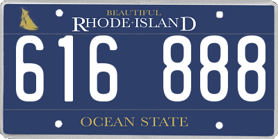 RI license plate 616888