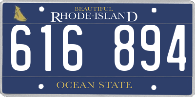 RI license plate 616894