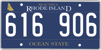 RI license plate 616906