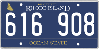RI license plate 616908