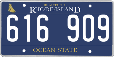 RI license plate 616909