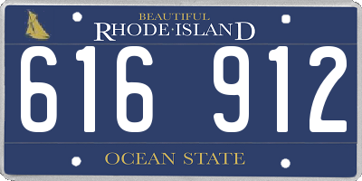RI license plate 616912
