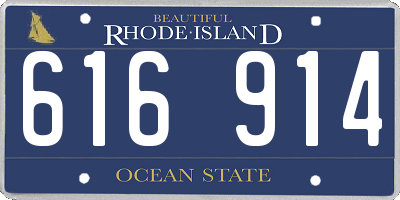 RI license plate 616914