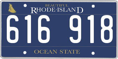 RI license plate 616918