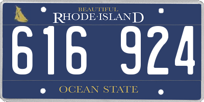 RI license plate 616924