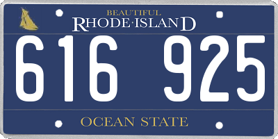 RI license plate 616925