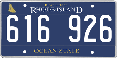 RI license plate 616926