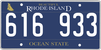 RI license plate 616933